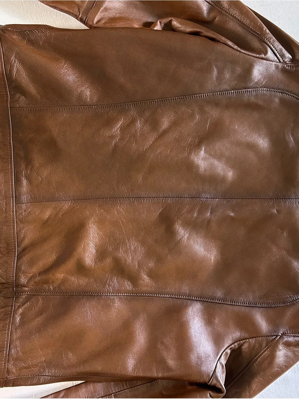 Genuine Lambskin Leather Jacket Brown Moto XL